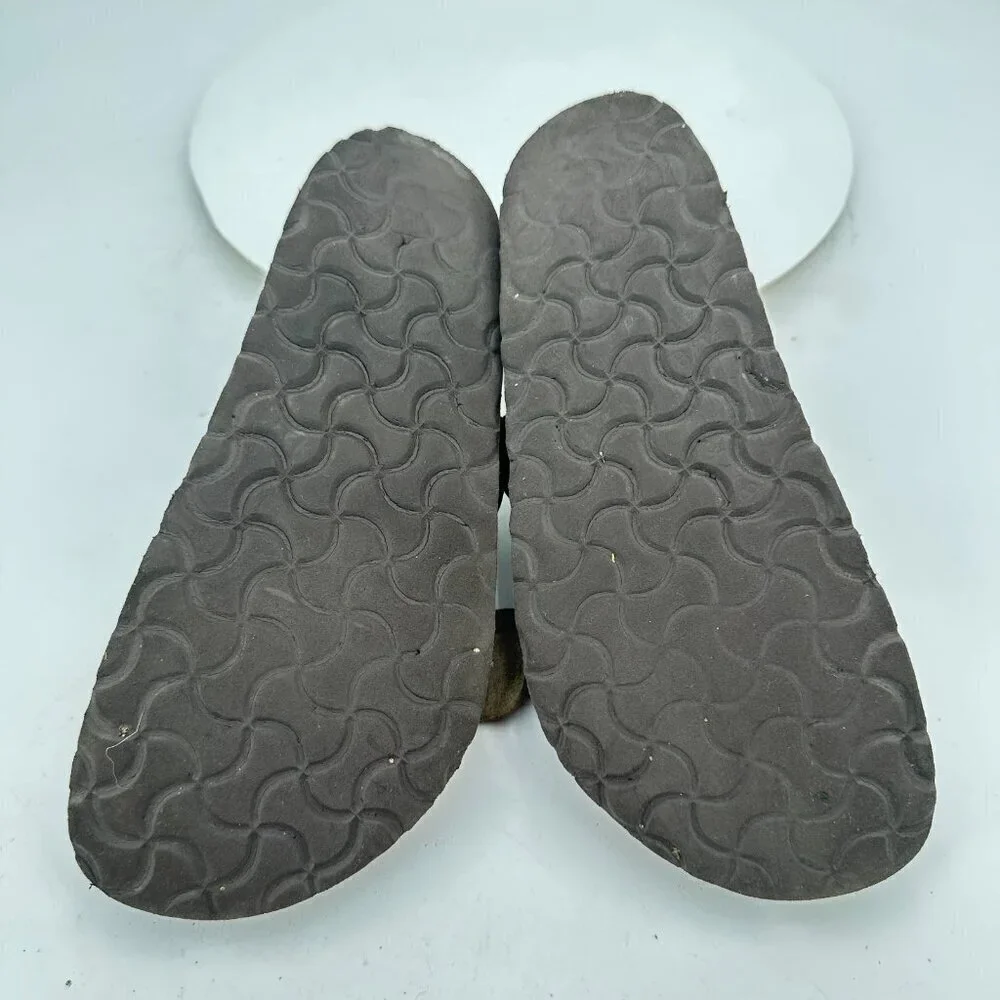 Arizona Women Size EU 38 US 7 Brown Suede Leather Slide Buckle Comfort Sandal